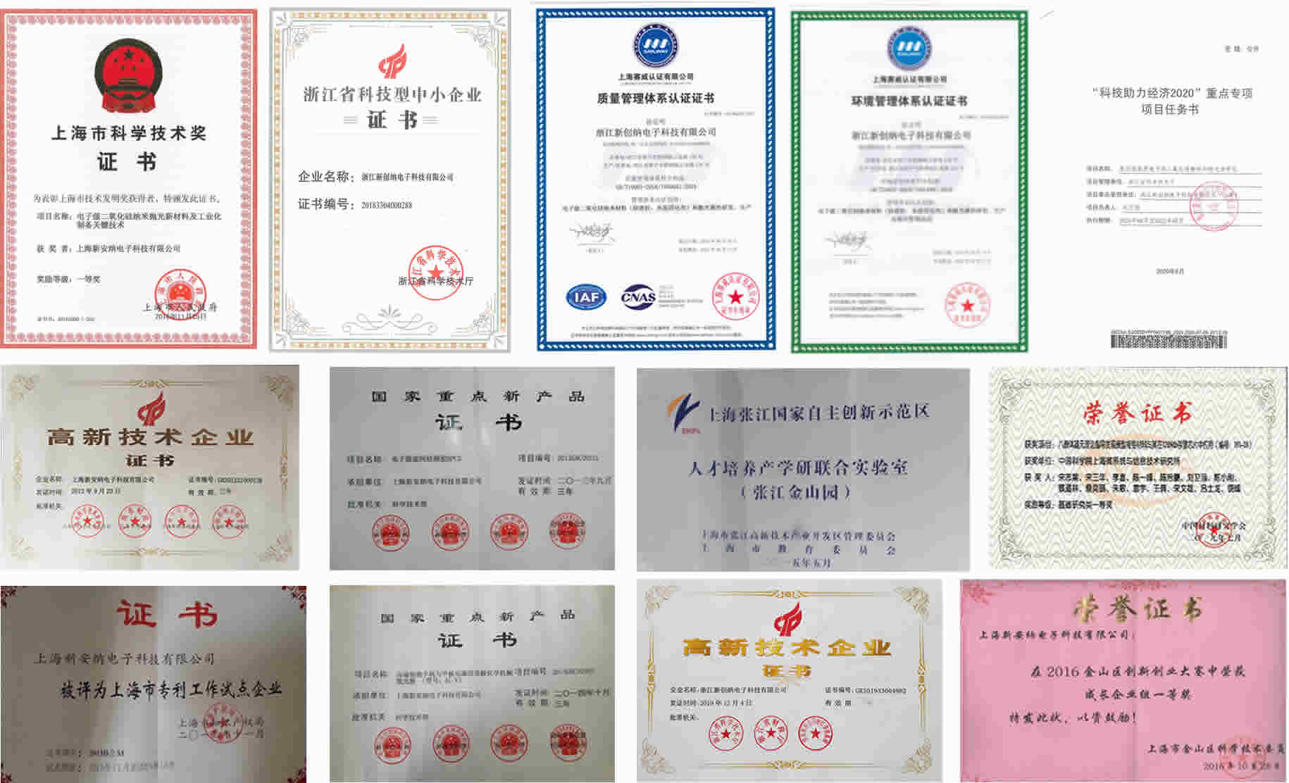 新創納公司發展重要里程碑及獲得的主要榮譽